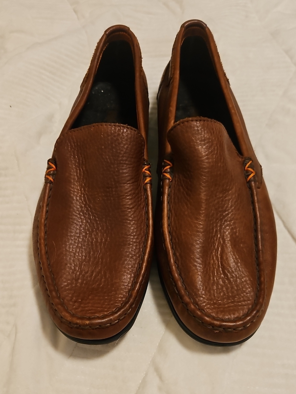Neil M - Men's Tan Leather Slip-On Driving Loafers